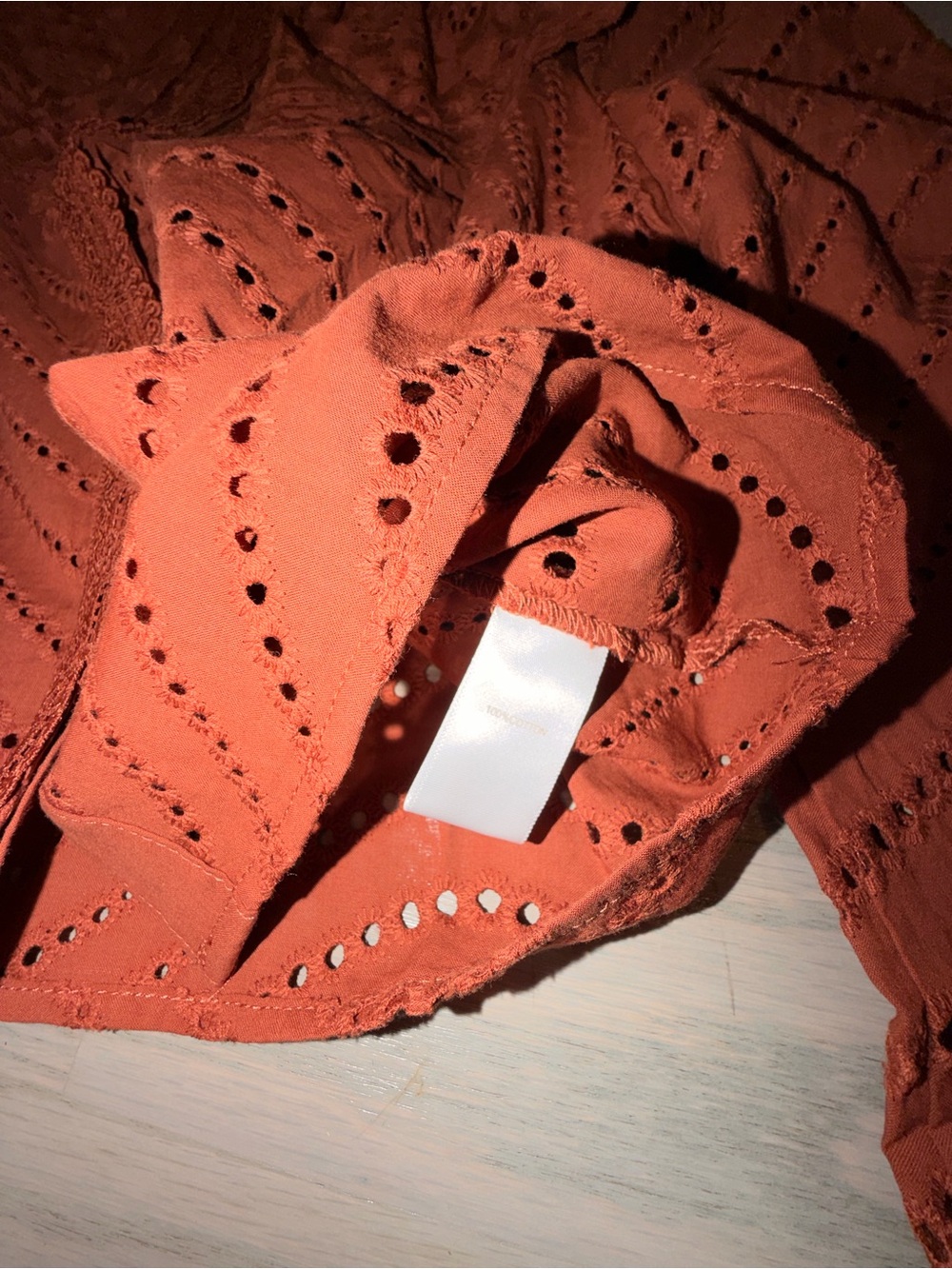 Caroline Constas Rust Eyelet Ruffle Blouse - Picture 4 of 9